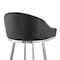 Armen Living Noran Swivel Counter Stool in Brushed Stainless Steel and Black Faux Leather 840254335752 - alternate 2